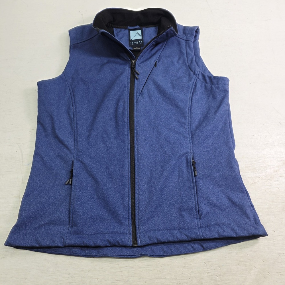 Iceburg Blue Softshell Vest Full Zip Tech Pocket Fleece Lined Warm Jacket Mens M